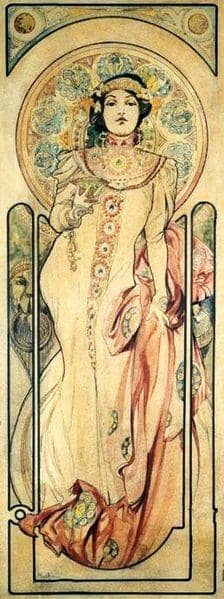 1899 Ink & watercolor poster designed for Moet et Chandon by Alfons Mucha (1860-1939)