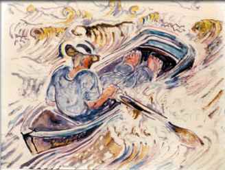 One of Walter Anderson's numerous self portraits. His watercolor painting style was revolutionary at the time and has shaped the art of countless contemporaries.
