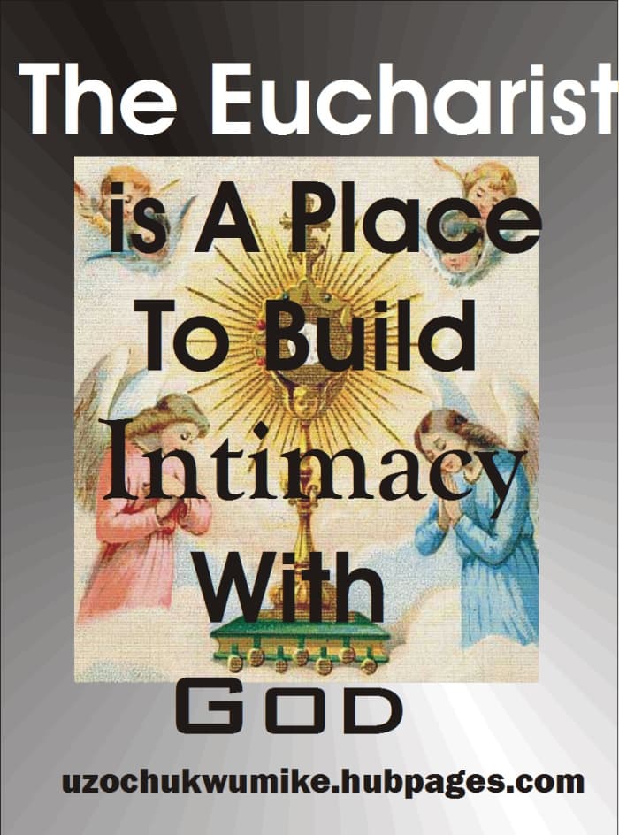 Eucharist brings people closer to God. That is God Himself being worshiped by angels.