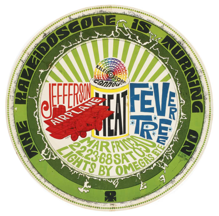 Jefferson Airplane, Canned Heat, Fever Tree, Kaleidoscope Concert Poster (1968) Poster #4 Type 2 from Series with Art by Dick Dahlgren,