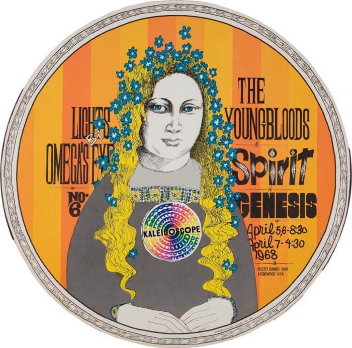 Youngbloods, Spirit, Genesis, Kaleidoscope Concert Poster (1968) Poster #6 In Series, Art by Dick Dahlgren,