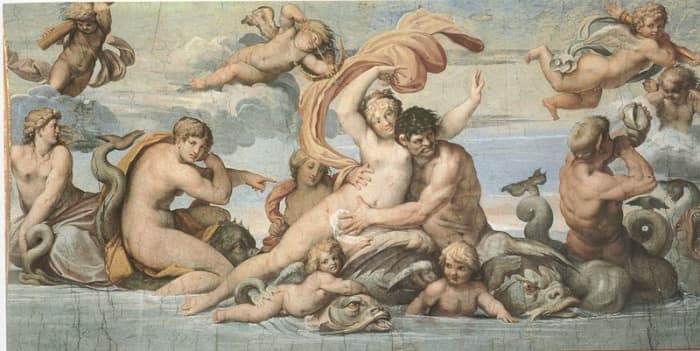 Agostino Carracci, Glaucus and Scylla (a. 1597) Rome Ceiling of Palazzo Farnese Gallery