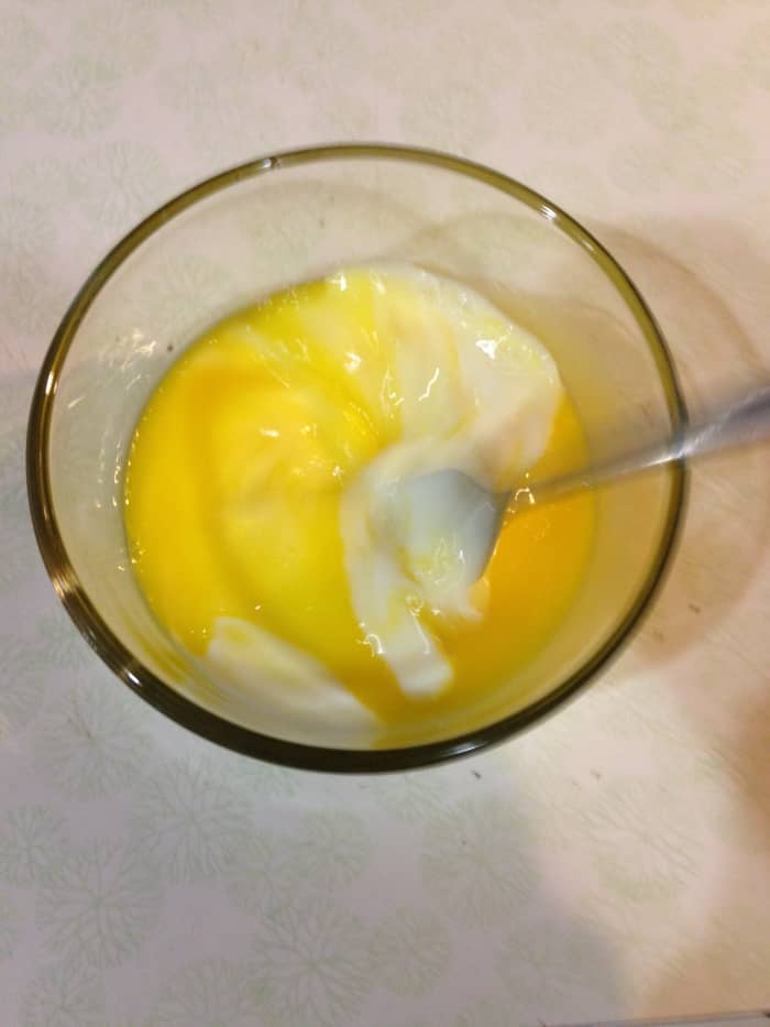 By premixing the egg yolks, we are able to break down the natural connections that exist within each yolk.