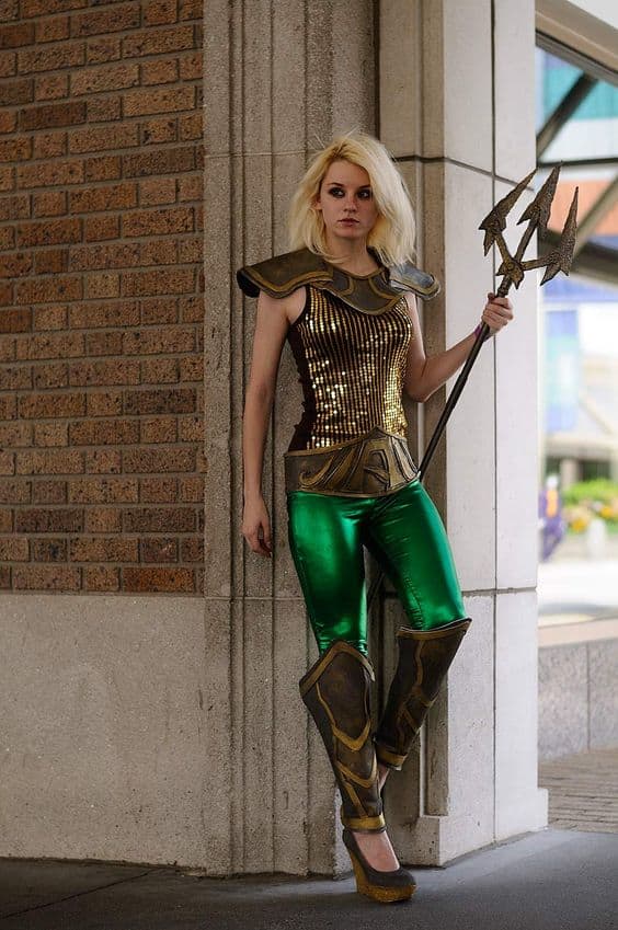Wow- this is one great looking Mera costume. Use the materials you have, put them together, assess your costume. Go buy or borrow what you need to get the look you want to be wearing this Halloween.