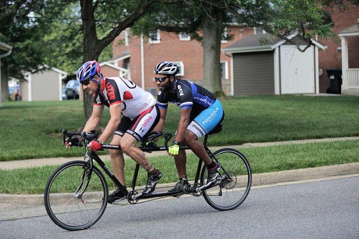 Tandem bike riding