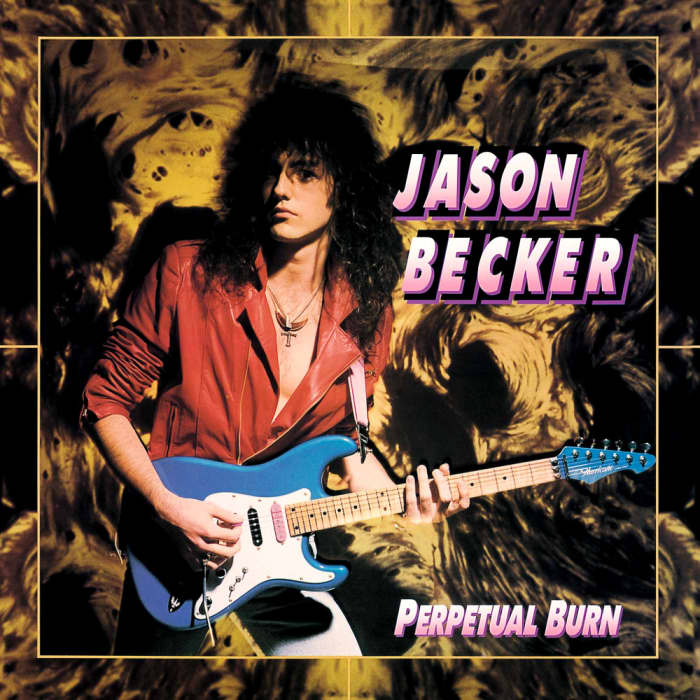 On the cover for Perpetual Burn is guitarist Jason Becker. He would have his career cut short by ALS or Lou Gehrig's Disease but when he could play fast, he was one of the most exciting guitar players in the world.