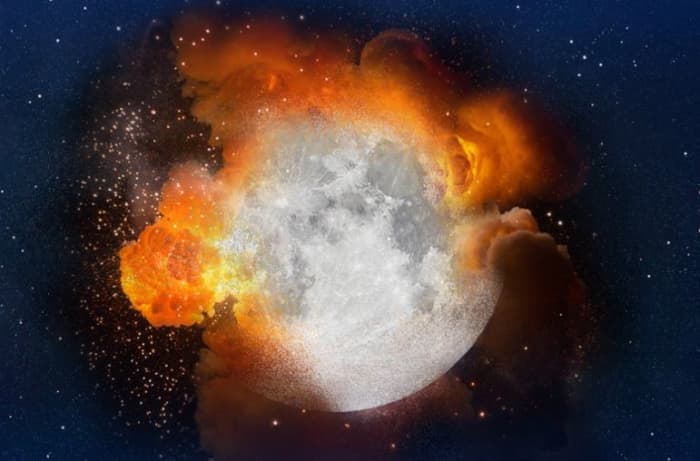 The explosion of our Moon in Earth's distanst past caused our first Ice Age but 4th Extinction Level Event.