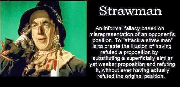 Replacing your opponents argument with one that is similar but can be easily defeated is a Straw Man tactic.