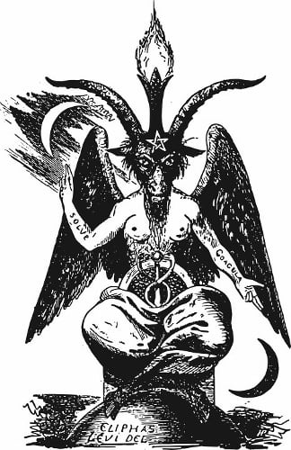 Baphomet, one of the many forms Satan will assume; Satan oft takes on forms to represent that which does or does not serve us. Baphomet depicts alchemy and balance--offsetting that which works against us with that which serves us