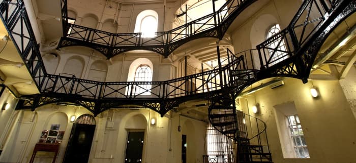 'The Circle' where true to Bentham's Panopticon model, surveillance of all four wings was made possible