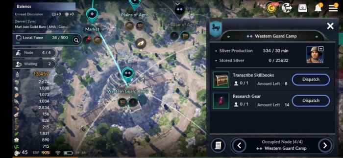 Produce Silver by Dispatching Troops in Node Manager