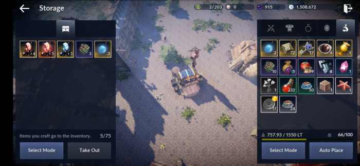 Camp Storage in "Black Desert Online Mobile"