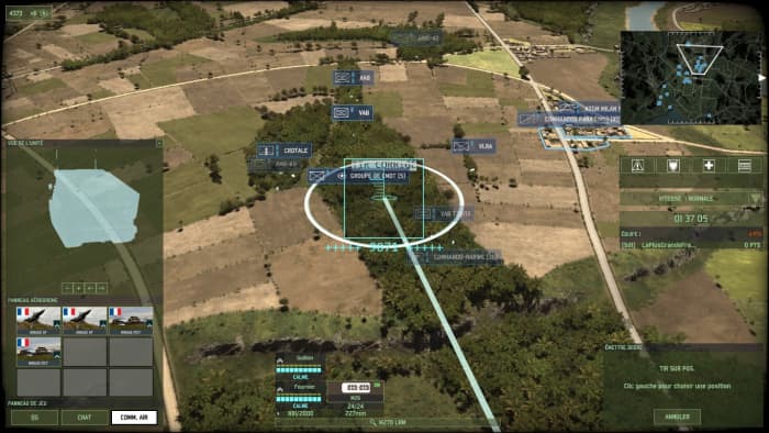 An MRLS taking aim at an infantry CV: infantry CV have the advantage of stealth but when there is only so much area to hide...