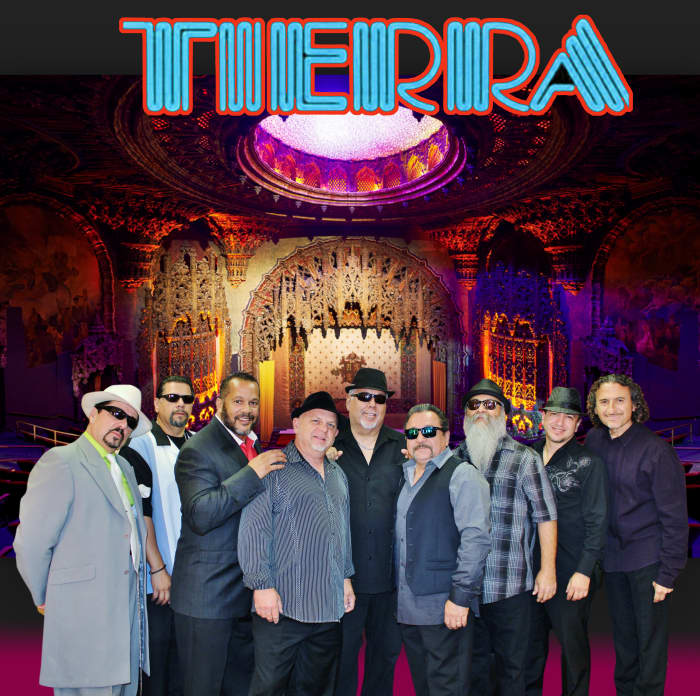 Tierra Band Members: Will “Rize”Rivera on lead vocals; Chris Trujillo on drums; Tony Banda on bass, Joey Navarro on keyboards; Dale Villavicencio on Latin percussion, Jeff Lewis on trumpet, Rudy Villa alto sax, and Victor Cisneros tenor.