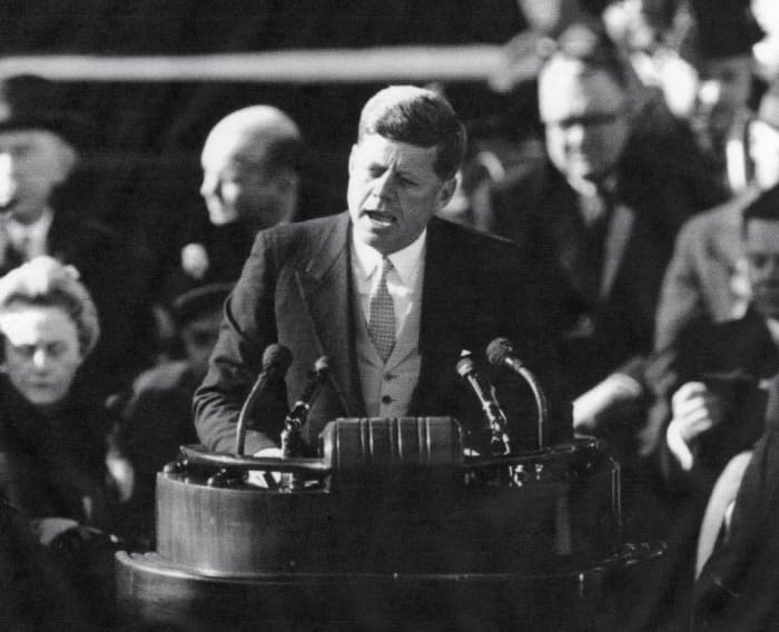 John F. Kennedy, the thirty-fifth president, a Democrat, 1961-1963. "Ask not what your country can do for you ...."