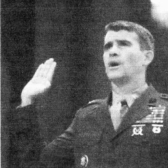Colonel Oliver North: scapegoat of the Contra/Iran affair - proceeds from arm sales to Iran diverted to Contras. North later convicted. Reagan cleared of any involvement.