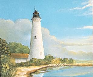 Painting by William Trotter, reproduced in book "Florida Lighthouses" by Kevin McCarthy