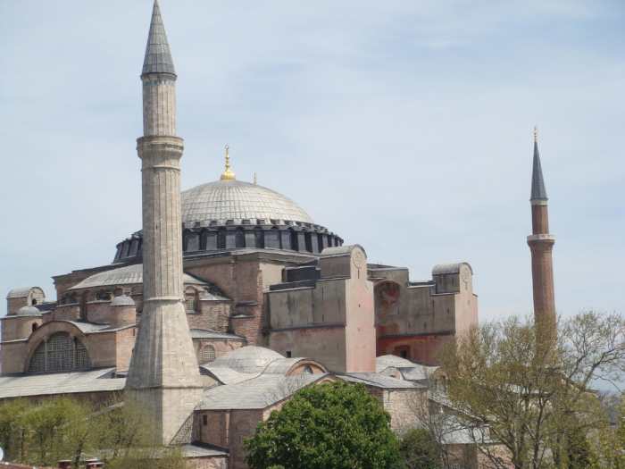 Hagia Sophia from a rooftop, a restaurant that had the mandatory tables on the street, too, AND hosted a hidden jewel on its rooftop. TIP: Many restaurants and bars have rooftops, if you're ever in Istanbul, be sure to ask "do you have a rooftop?"