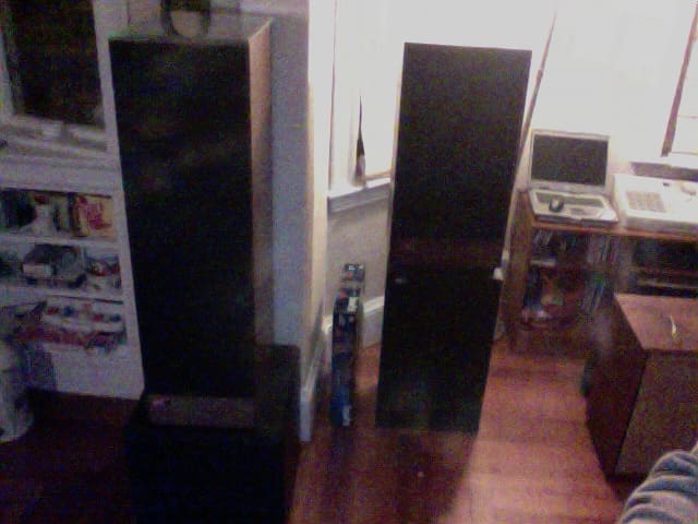 My left Studio Monitor, in situ. sitting to the right of the S.M. tower is my left Mcintosh XR-14 and CSW SW1 subwoofer.