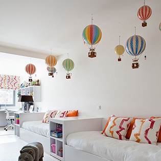 Even in a modern setting these Authentic Models Hot Air Balloons are perfect for a pop of color.