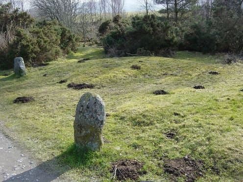A few of the mass graves on the battlefield at Culloden Moor. The wounded Scots were killed on the field after the battle, then placed in mass graves. The battle and war were finished, but Jacobite soldiers were hunted down and killed in Inverness an