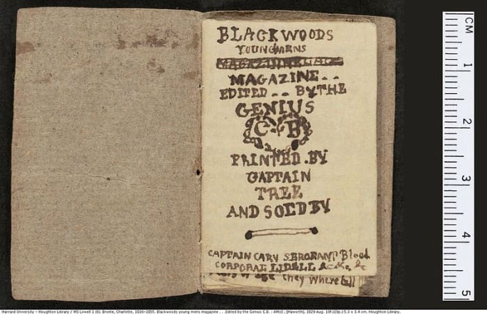 An example of one of the tiny books created by the young Brontes.