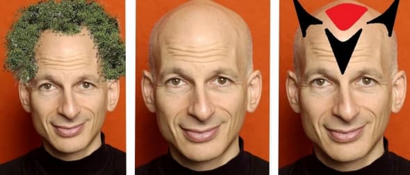 Seth Godin, founder of Squidoo, with a Cool Chia Pet-style hairdo courtesy, and with much thanks for permission to use, goes to the