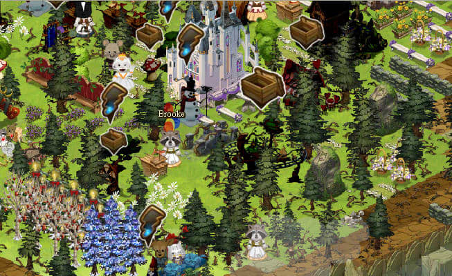 Leaving your Ravenwood Fair forest "overgrown" either will give you a bunch of resources when you chop the Scary Trees down, or just look all a clutter =)