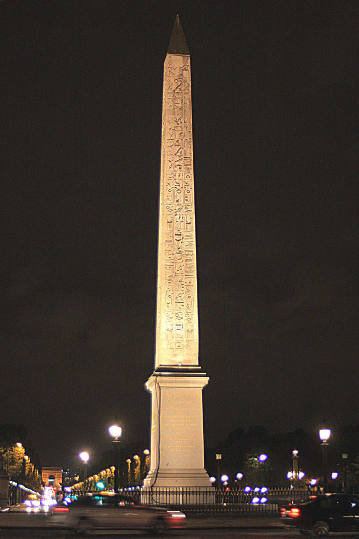 Perhaps the best time to see the Place de la Concorde, is at night, when the obelisk is most attractively lit, and passing traffic is minimal