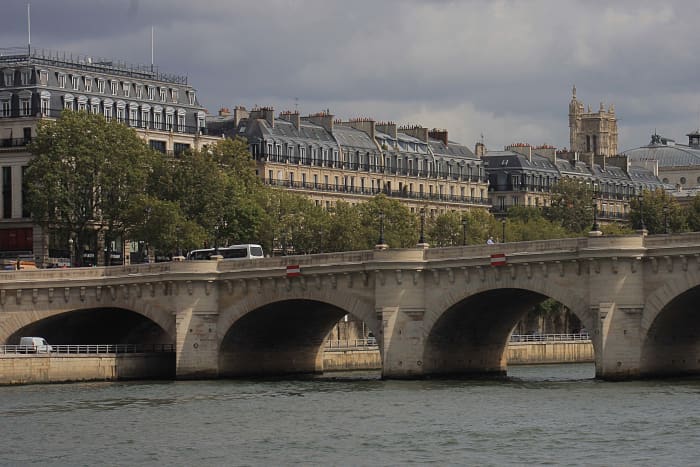 Pont-Neuf, or 'New Bridge' is the oldest (despite its name) and probably the most famous of 37 bridges over the Seine. It was completed in 1607, and connects the Ile de la Cite with both the left and the right banks of Paris