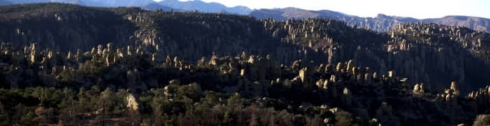 Chiricahua Mountains, land of legends, the eerie scenic view of pillars and vertical rock formations is where the movie, "Cowboys and Aliens" was filmed.