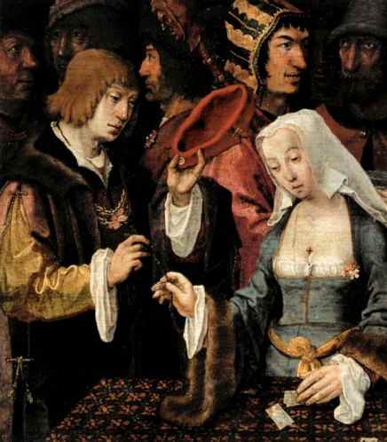 Painting (detail) by Dutchman Lucas Van Leyden proves that Diana and Julia aren't the first fake psychics in the Netherlands.