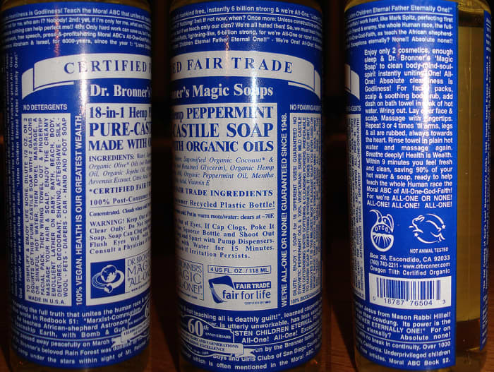 Dr Bronner has a fantastic range of liquid castile soap including one's with fragrance such as peppermint and almond oils.