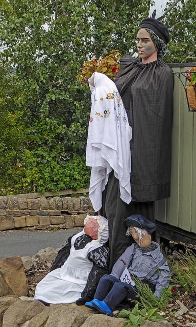 Nanny McPhee depicted at the Norland Scarecrow Festival 2018 in Scotland.