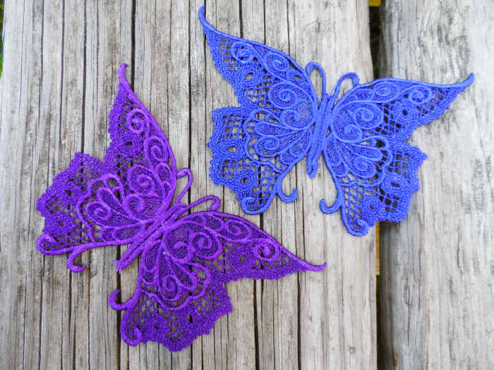 Lace butterflies are perfect for the hair, adding to jeans or shirts, or hanging on a mobile in a window. Design, Urban Threads