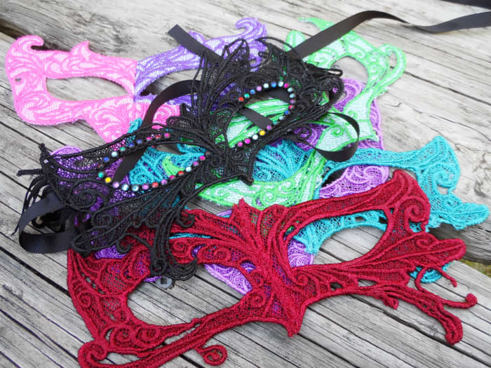 Lace masks are some of my most popular items to make using FSL methods. Designs are Urban Threads
