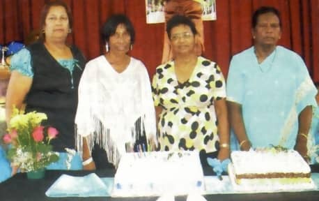 Dolly Naidu, Joyce Pillay, Jay Govender and Sheila Pillay with the cakes for the Govender family reunion in April 2010. Photo "You" Magazine