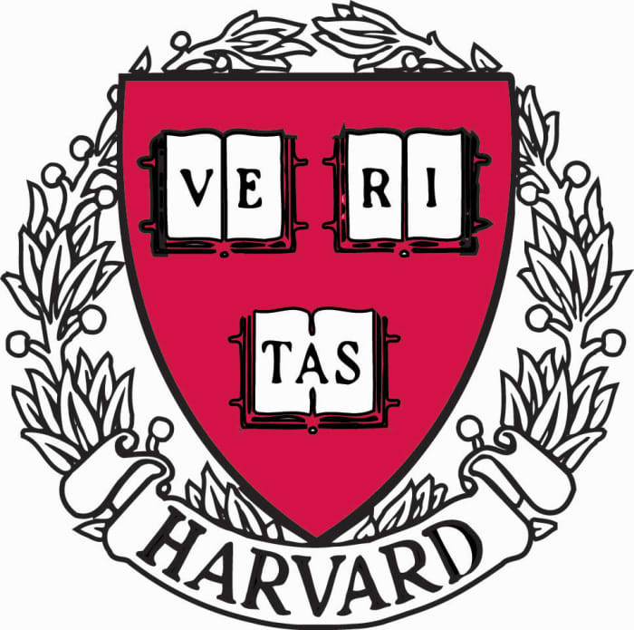 THE ORIGINAL MOTTO OF HARVARD WAS "VERITAS POR CHRISTO ET ECCLESIA" WHICH MEANS "TRUTH FOR CHRIST AND HIS CHURCH." IN THE 20TH CENTURY IT WAS SHORTENED TO THE CURRENT MOTTO ABOVE: MERELY "TRUTH"