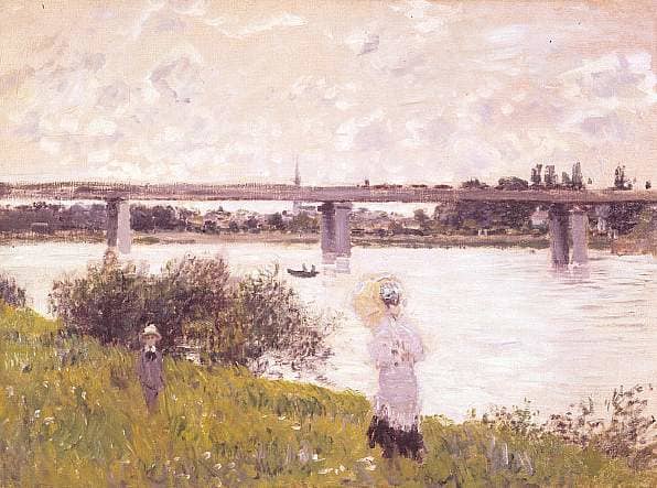 Claude Monet - The Promenade with the Railroad Bridge, Argenteuil, 1874. Image courtesy of Wiki Commons