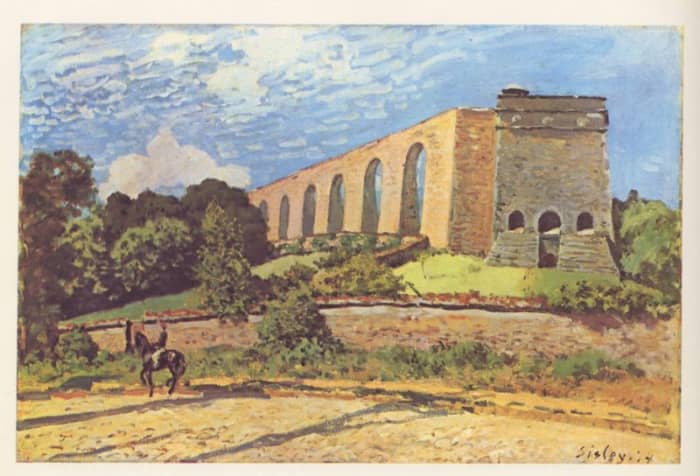 The Marly Aqueduct by Alfred Sisley, 1874. This painting is in the Toledo Museum of Art. Image courtesy of WikiCommons.