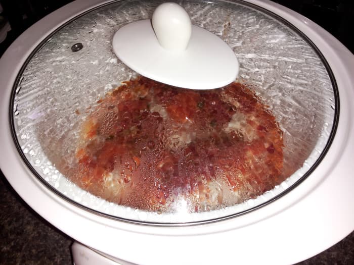 Cover chicken chili and cook on high for four hours and 30 minutes (a little longer for frozen chicken).