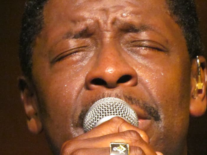 Blue, caused the audience to laugh, as he expressed how, "Nobody can beg like Gerald Alston," during a performance of "Don't Take Your Love From Me."