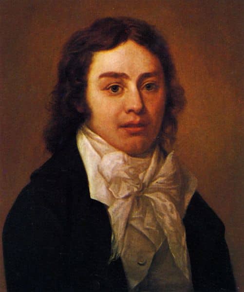 Samuel Taylor Coleridge 21 October 1772 25 July 1834 - - Samuel Taylor Coleridge in 1795 by Peter Vandyke. accessed via Wikipedia - in public domain because copyright expired. - - Coleridge met William and (sister) Dorothy Wordsworth in 1795