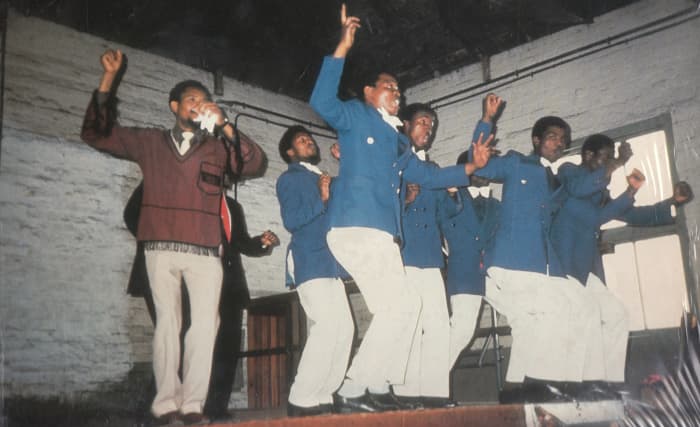 Mbube Group in full action. some other groups were Mtwalume Young Ages, Mkhizwane Home Stars and Jabula Home Defenders