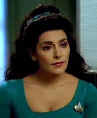 Deanna Troi starred in the next generation series as the ships councilor. She is a Betazoid, who has psychic attributes