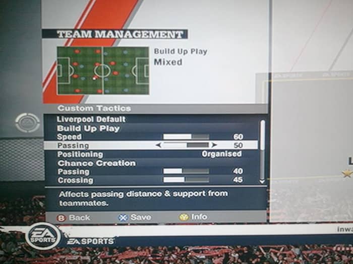 Custom tactics enable you to control what types of chances the AI will look to create. From early crosses to no crosses, to shooting at all possible chances to only the most secure.