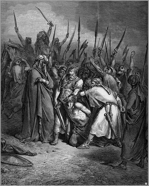 Public domain ~ copyright expired. see: http://en.wikipedia.org/wiki/File:Gustave_Dor%C3%A9_Morte_Agag.jpg