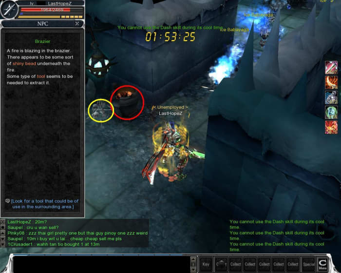 Go back to the 1st barrier place and you will need to click as follow according to the above image. Red circle- Yellow- Red. After done, you will get a Red Bead.