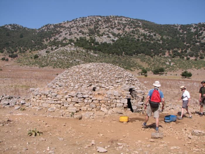 This ancient cistern in an obviously arid setting was used to collect water during the brief rainy season for use year round.