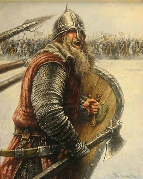 Harald leads the charge on 20th September at Gate Fulford south of Jorvik - he and Tostig Godwinson led their men to defeat a combined Northumbrian and Mercian fyrd before taking the surrender of brother earls Eadwin and Morkere